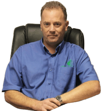 Jim Hewlett, owner of the Lawntech lawn care company